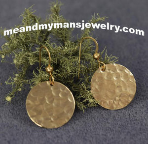 Hand Hammered 14K Gold Fill Disc Earrings