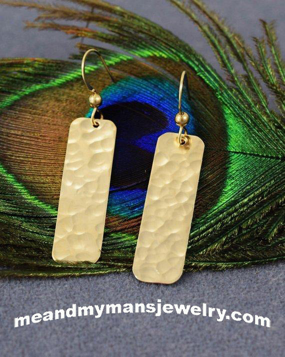 Hand Hammered 14K Gold Fill Drop Earrings