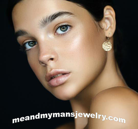 Hand Hammered 14K Gold Fill Disc Earrings
