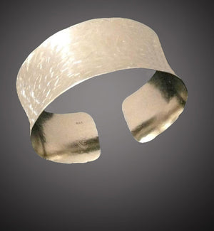 Hand Hammered Sterling Silver Cuff Bracelet - MeAndMyMansJewelry