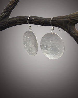 Sterling Silver Hand Hammered Disc Earrings - MeAndMyMansJewelry