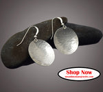 Sterling Silver Hand Hammered Disc Earrings