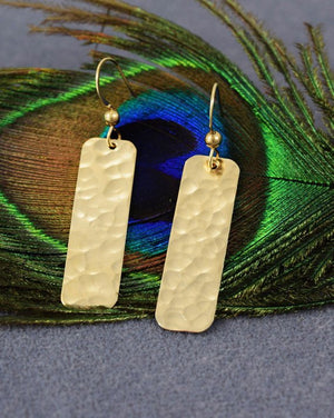 Hand Hammered 14K Gold Fill Drop Earrings - MeAndMyMansJewelry