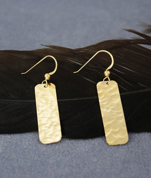 Hand Hammered 14K Gold Fill Drop Earrings - MeAndMyMansJewelry