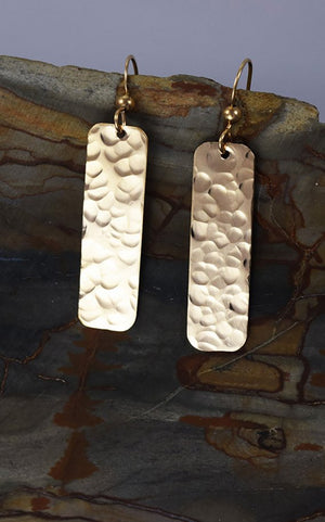 Hand Hammered 14K Gold Fill Drop Earrings - MeAndMyMansJewelry