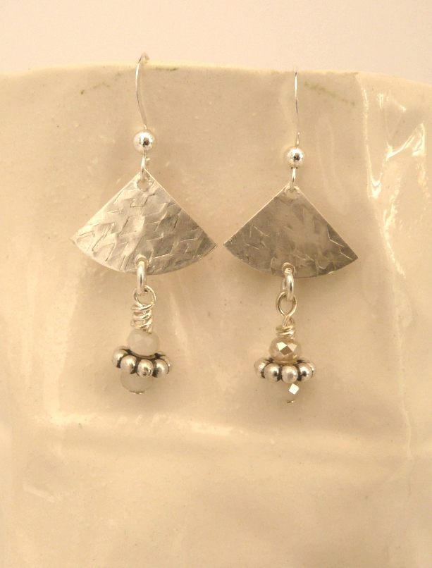 Sterling Silver Hammered Dangle Earrings - MeAndMyMansJewelry