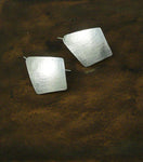 Sterling Silver Linen Patterned Dangle Earrings - MeAndMyMansJewelry