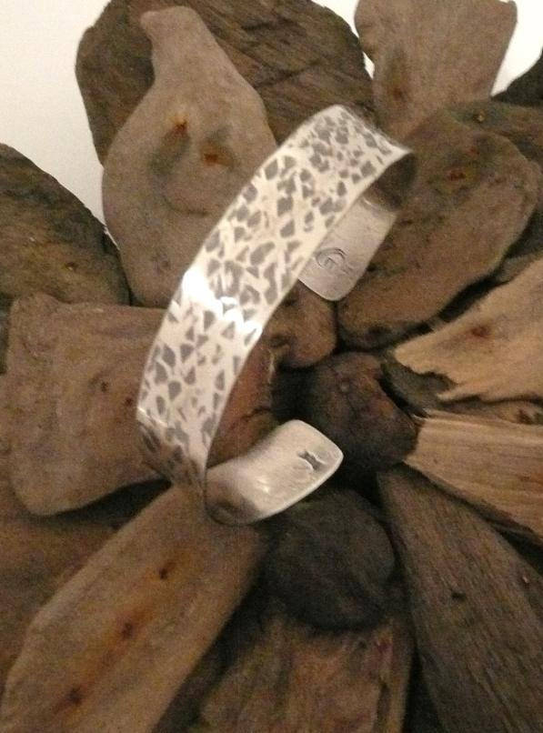 Hammered Sterling Silver Cuff Bracelet - MeAndMyMansJewelry