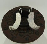 Sterling Silver Hammered Crescent Dangle Earrings - MeAndMyMansJewelry