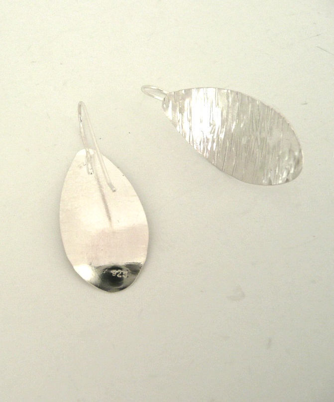 Hammered Sterling Silver Teardrop Dangle Earrings - MeAndMyMansJewelry