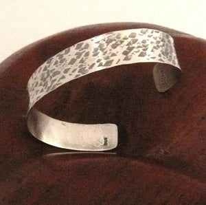 Hammered Sterling Silver Cuff Bracelet - MeAndMyMansJewelry