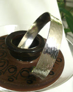 Hammered Sterling Silver Offset Bracelet - MeAndMyMansJewelry
