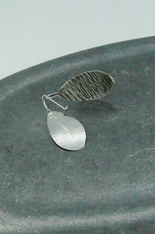 Sterling Silver 925  Hammered Patinated Teardrop Earrings - MeAndMyMansJewelry