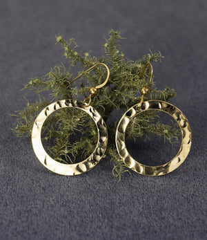 Hand Hammered 14K Gold Fill Hoop Earrings - MeAndMyMansJewelry