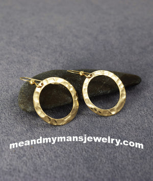 Hand Hammered 14K Gold Fill Hoop Earrings